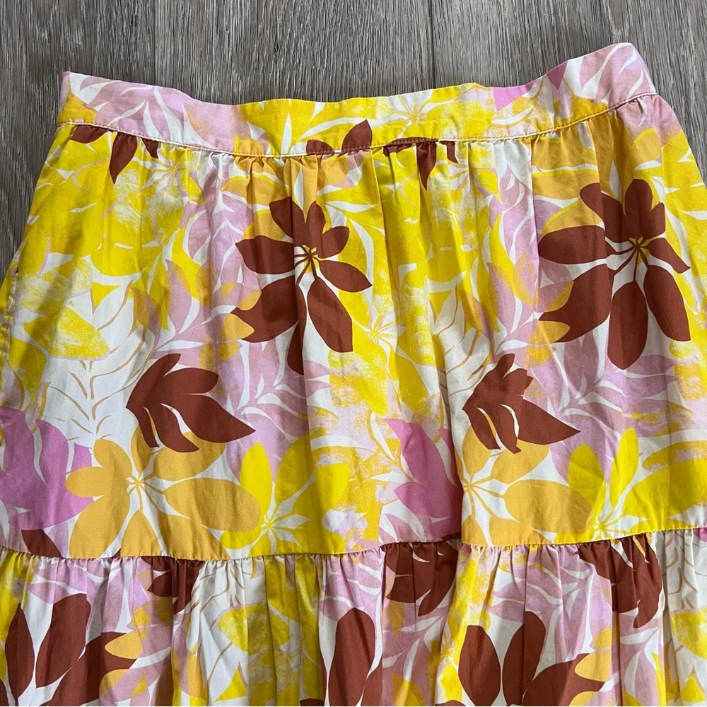 Xirena Angeline Tiered Cotton Skirt in Pink Lemonade